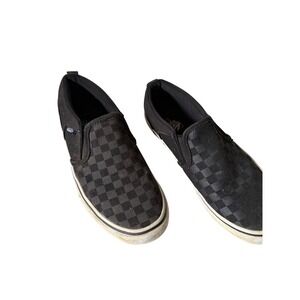 Vans Classic Slip-On Kids Size 5 Black Checkerboard Good Canvas Skate Shoes